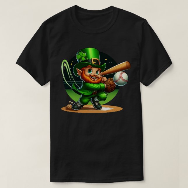 Boys Baseball St Patricks Day Ball Catcher T-Shirt (Design vorne)