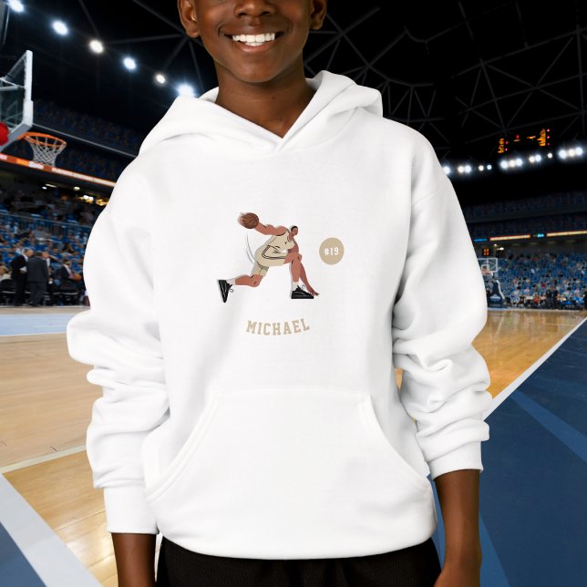 Boy's Basketball Player Team Jersey Nummer & Name Hoodie (Von Creator hochgeladen)