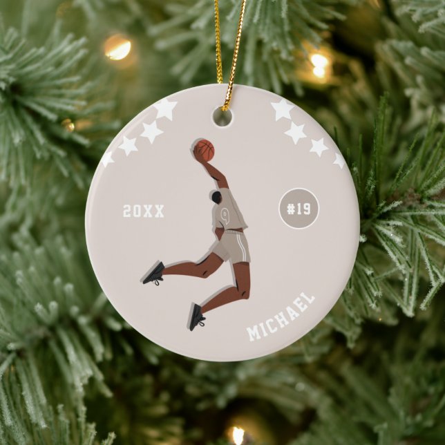 Boys Basketball-Spieler Star-Kid-Team-Nummer Keramik Ornament