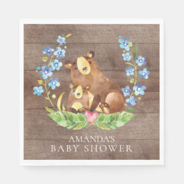 Boys Bear Baby Duschpapier Napkins Serviette
