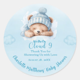 Boys Bear Bear Cloud Nine 9 Babydusche Runder Aufkleber