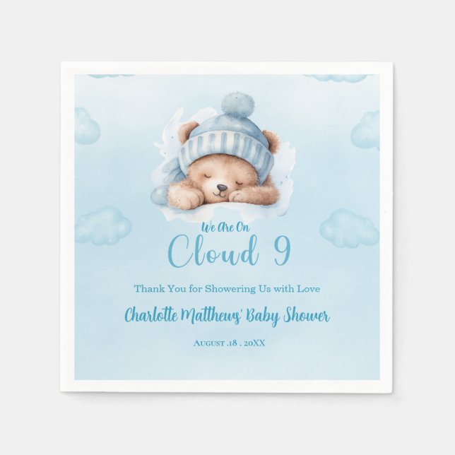 Boys Bear Bear Cloud Nine 9 Babydusche Serviette (Vorderseite)