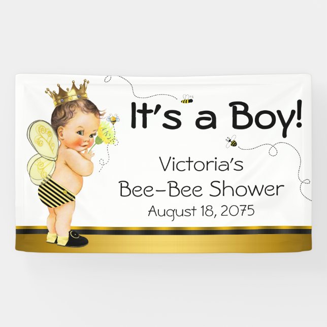 Boys Bee Baby Dusche Banner (Horizontal)