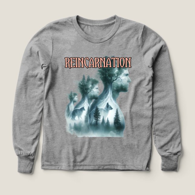 Boys Bella+Canvas Tri-Blend Langarmshirt, Wei (Design Vorderseite)