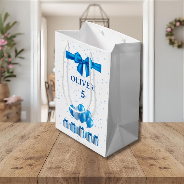 Boys Birthday Gift Bag - Present & Confetti Theme Mittlere Geschenktüte (Von Creator hochgeladen)