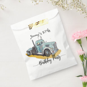 Boys Birthday Party Blue Semi Truck Geschenktütchen