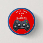 Boy's Birthday Party Candy Tin Button<br><div class="desc">Fun video gamer gift or birthday party favors.</div>