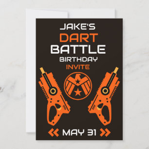 Boys Birthday Party Einladung Dart Wars