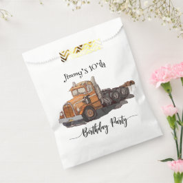 Boys Birthday Party Orange Semi Truck Geschenktütchen