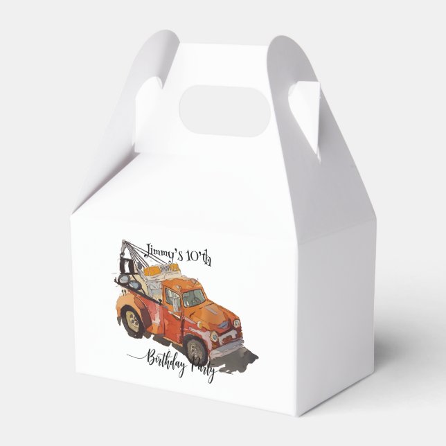 Boys birthday party with wrecker geschenkschachtel (Vorderseite)