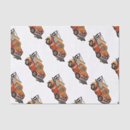 Boys birthday party with wrecker seidenpapier