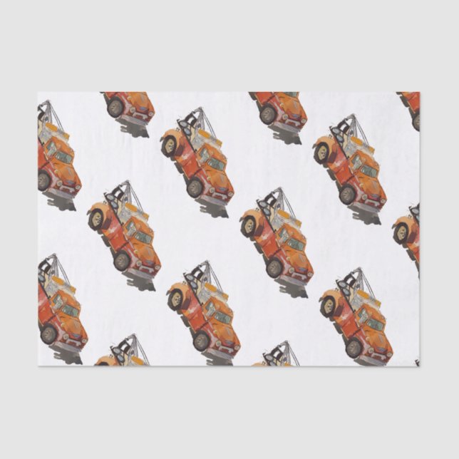 Boys birthday party with wrecker seidenpapier (Vorderseite)