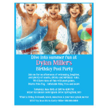 Boys Birthday Pool Party Einladung Flyer