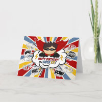 Boys Birthday Super Kid Red and Blue Comic Book