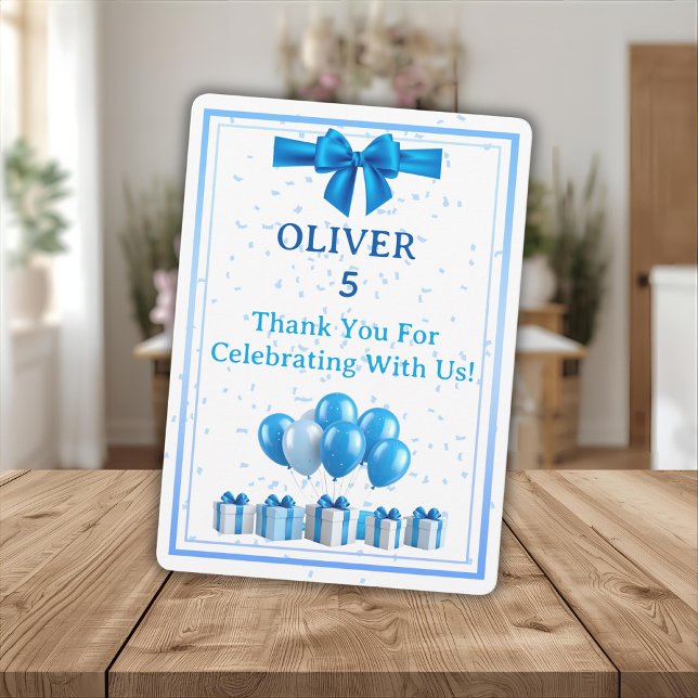 Boys Birthday Thank You Card - Gifts & Confetti Dankeskarte (Von Creator hochgeladen)