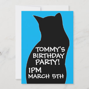 BOYS BLACK CAT BIRTHTAY PARTY INVITATIONEN EINLADUNG