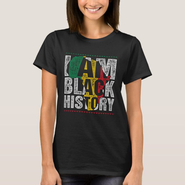 Boys Black History Month  I am Black History Vinta T-Shirt (Vorderseite)