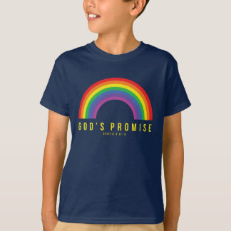 Boys blauer T - Shirt Rainbow Gottes Versprechen