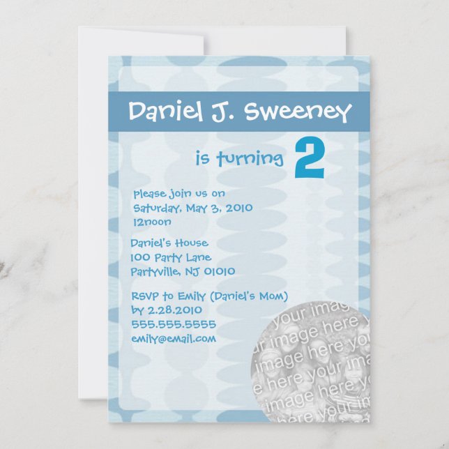 Boys Blue Birthday Einladungskarten (Vorderseite)