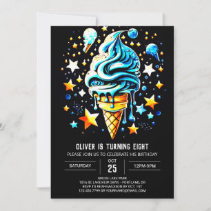 Boys Blue Custom Boy Ice Cream Geburtstag Einladung