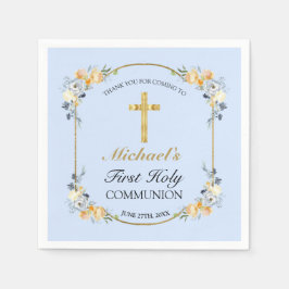 Boys Blue Floral 1. Heilige Kommune Serviette