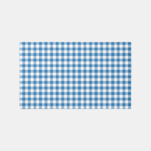 Boys Blue Gingham Checkered Rug