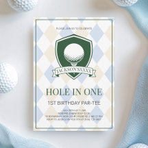 Boys Blue Golf Hole in One 1. Geburtstagsfeier