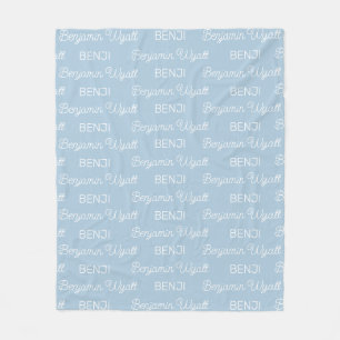 Boys Blue Personalisierte Schrift Name Fleecedecke