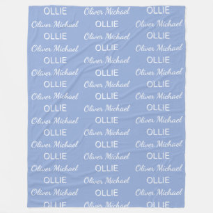Boys Blue Personalisierte Schrift Name Fleecedecke