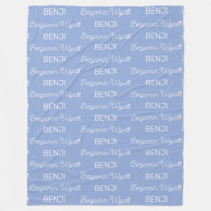 Boys Blue Personalisierte Schrift Name Fleecedecke