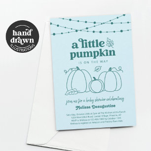 Boys Blue Pumpkin Baby Dusche Einladung