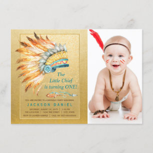 Boys Boho Birthday Party Tribal Einladung