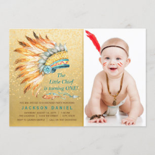 Boys Boho Birthday Party Tribal Einladung