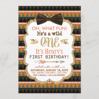 Boys Boho Tribal Erste Geburtstagsparty Einladung