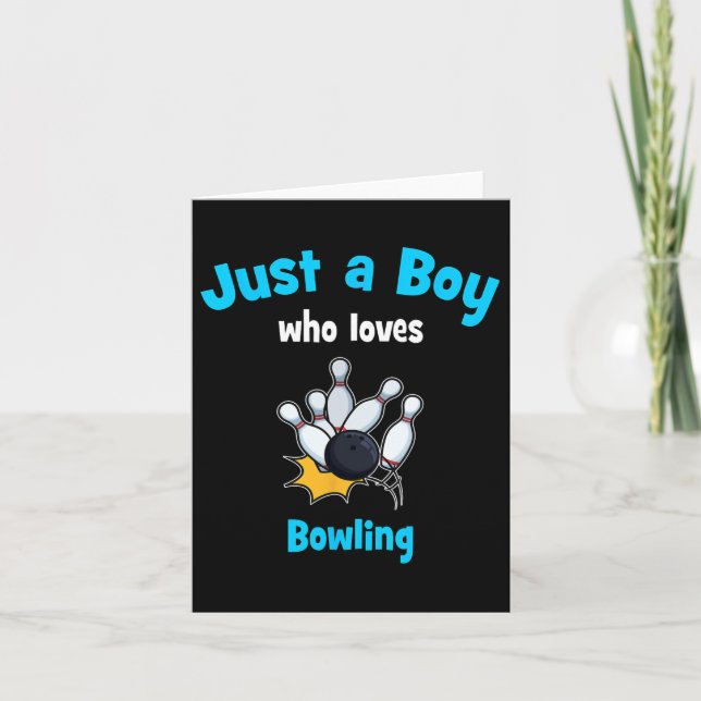 Boys Bowling Shirt Kinder Bowling Karte (Vorderseite)