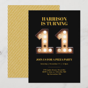 Boys Bright Lights - Einladung zum 11. Geburtstag