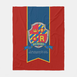 Boys Buchstabe R Name bedeutet Richard Löwen Ritte Fleecedecke