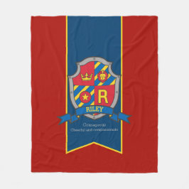 Boys Buchstabe R Name bedeutet Riley lion Ritter Fleecedecke