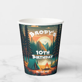 Boys Camping Adventure Birthday Party Paper Cup Pappbecher