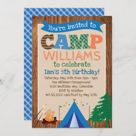 Boys Camping Geburtstagsparty Einladung