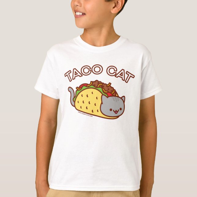 Boy's Cat T - Shirt - "TACO CAT" (Vorderseite)
