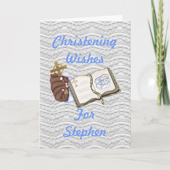 Boys Christenings Book Karte (Vorderseite)