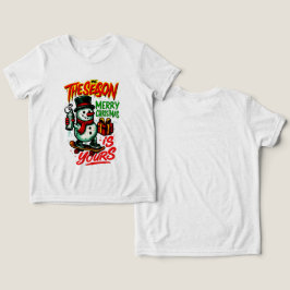 Boys’ Christmas Snowman Cool Holiday Tri-Blend Shirt
