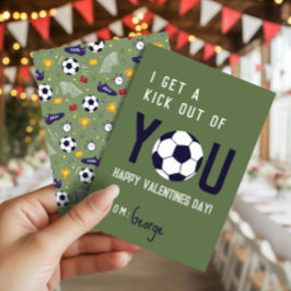 Boys Classroom Soccer Football Valentines Card  Einladung