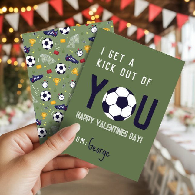 Boys Classroom Soccer Football Valentines Card  Einladung (Von Creator hochgeladen)