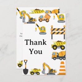 Boys Construction Birthday Party Theme Dankeskarte