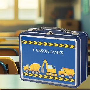 Boys Construction Vehicle Custom Blue Dump Truck Metall Brotdose