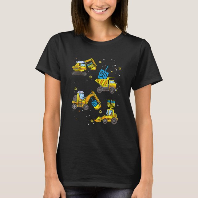 Boys Construction Vehicle Hanukkah Jewish Boys Kid T-Shirt (Vorderseite)
