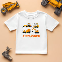 Boys Construction Vehicles Personalisierter T - Sh