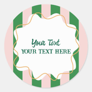 Boys Cool Moderne Farbige Streifen Geburtstagsfeie Runder Aufkleber